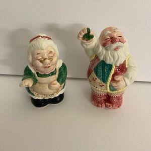 Fitz & Floyd Vintage Salt & Pepper Shakers Santa & Mrs Claus Christmas